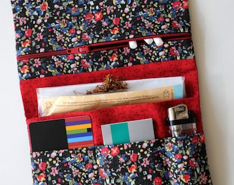 Black bag Dreherbeutel tobacco pouch Drehertasche jeans pink red tobacco pouch