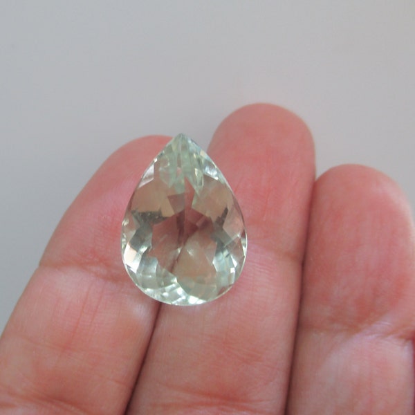 Green Amethyst Prasiolite Pear Loose Stone, Natural From Brazil 12.53cts