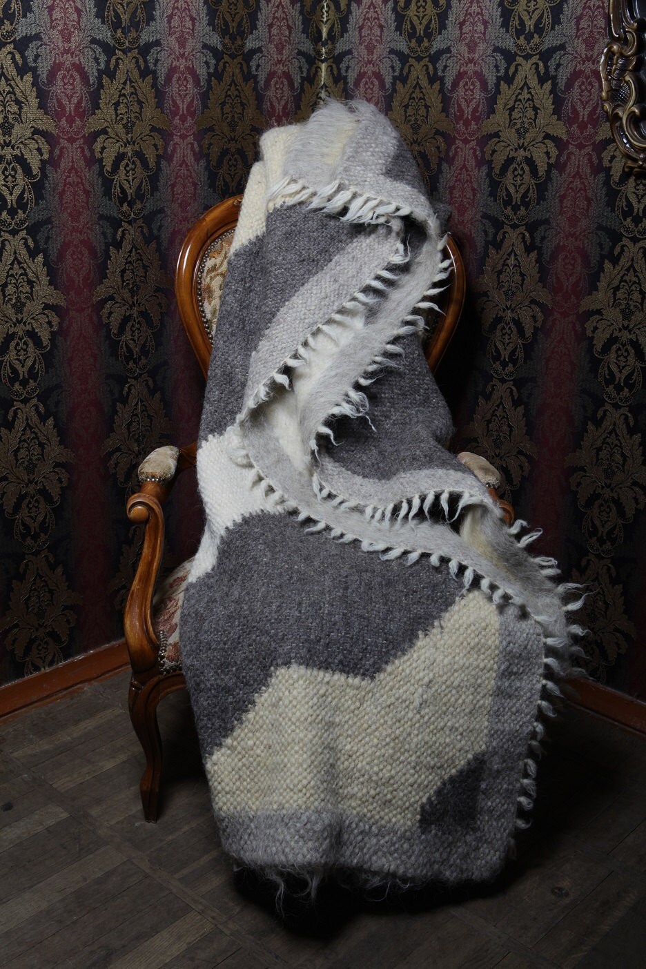 Handmade wool blanket handwoven wool throw homespun woven Etsy