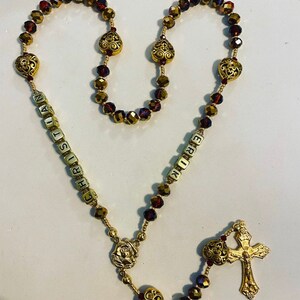 Gold and Red Rosary image 4