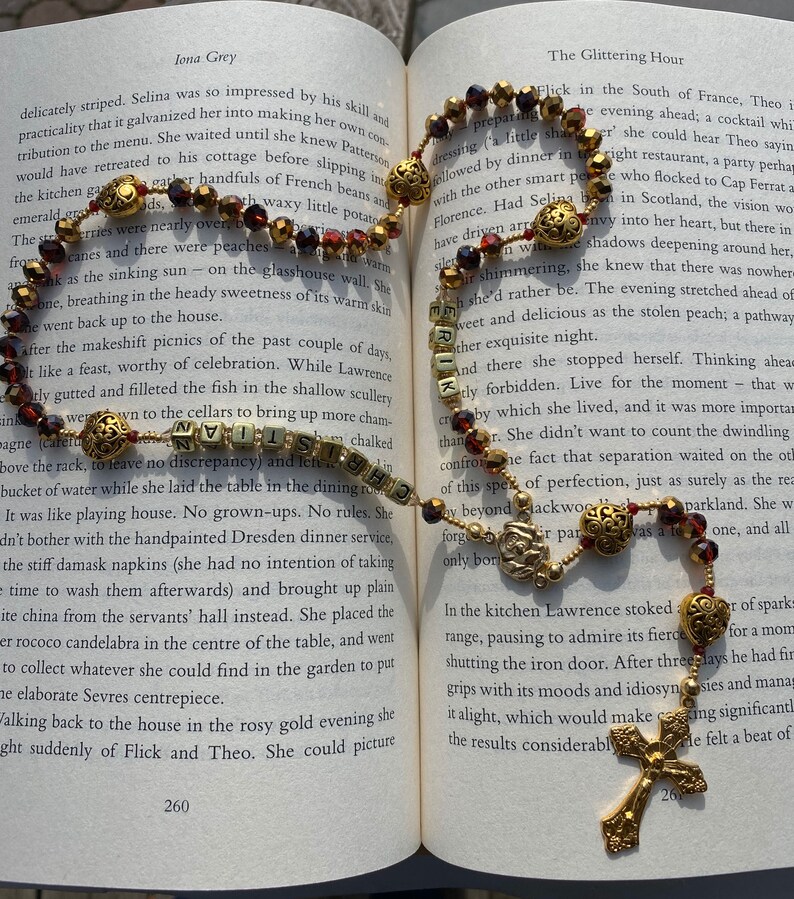 Gold and Red Rosary image 3