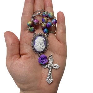 Car Rosary | Rosary With Photo | Cameo | Custom Rosary | Gift idea | Memorial Gift