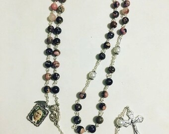 Rosario personalizzato in rodonite