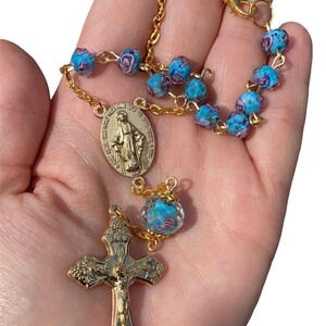 Floral Bead Car Rosary