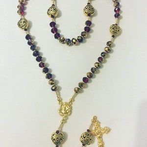 Gold and Red Rosary image 2