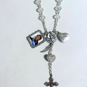 Car Rosary with Photo, Memorial Gifts, Catholic Gifts, Personalized Rosary, Custom Rosary, Gift Ideas, In Memory,