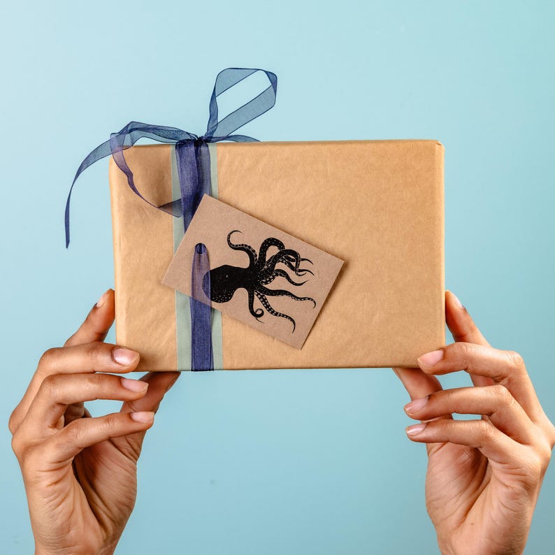Gift Wrap with Octopus Tag – Chocolate Gifts for Delivery