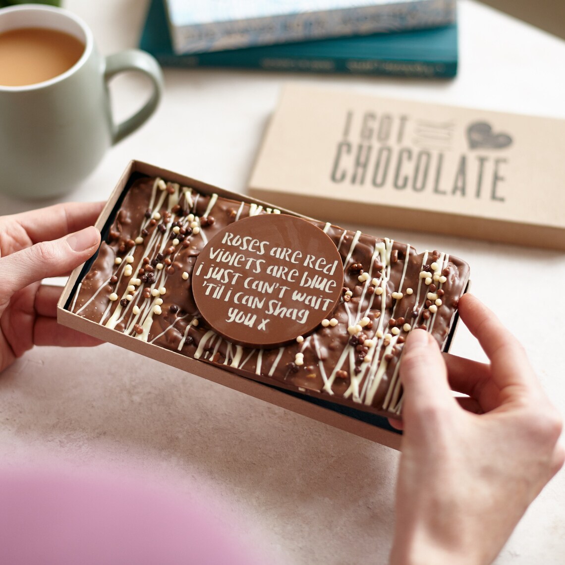 Roses Are Red... Chocolate Slab Long Distance Etsy