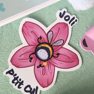 Aufkleber /niedlicher kleiner Po /Hummel /Biene /Blume /dekorativer Handyaufkleber /glänzend /Geschenk für einen Hummelfan /Humor