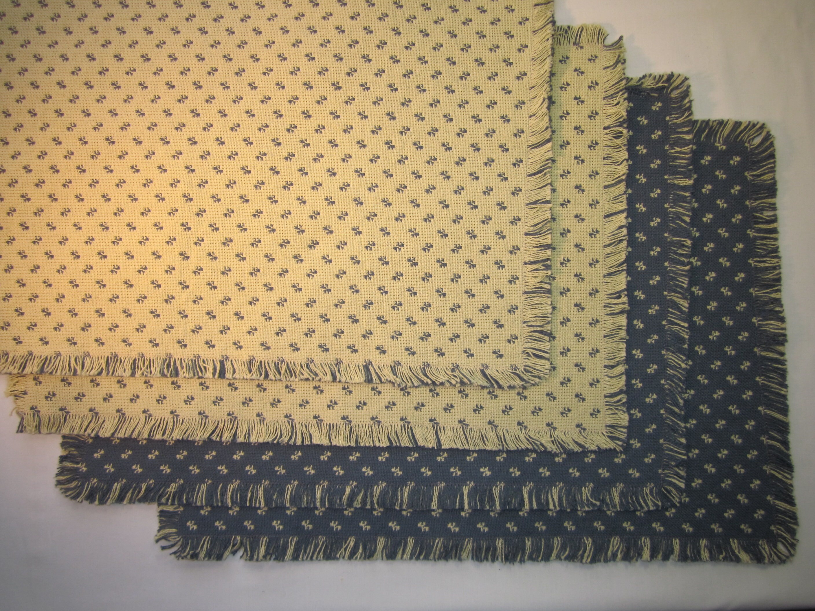 4 handmade placemats reversible heavy woven fabric cream Etsy