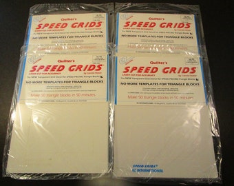 4 packs Quilter's Speed Grids 2 inch transparent stencil,template to make triangle blocks