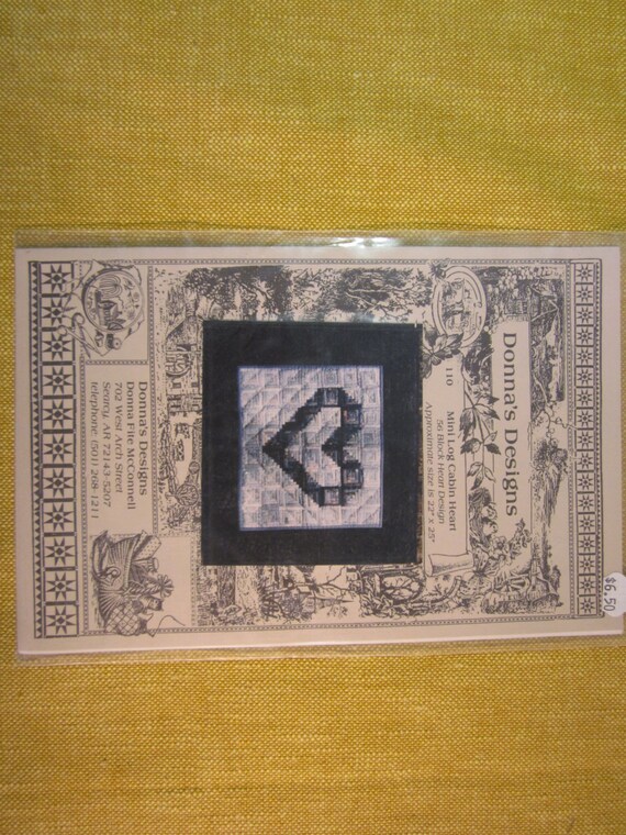 Donna S Designs Mini Log Cabin Heart Quilt Block Pattern Etsy