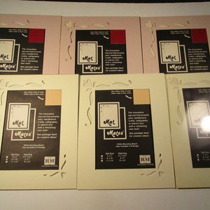 6 reversible 8x10 mats for 5x7 photos or artwork,3 pink/burgundy,3 cream/tan, with heart cutouts