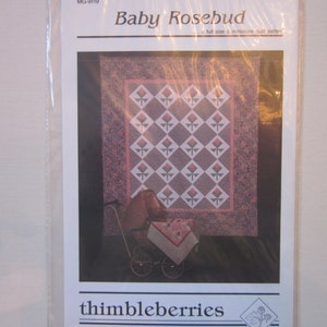 Baby Rosebud full size and mini quilt pattern, Thimbleberries,vintage,p105