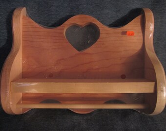 Heart shelf,towel rack,unfinished wood,12" x 8 1/2", folk art,painting,craft