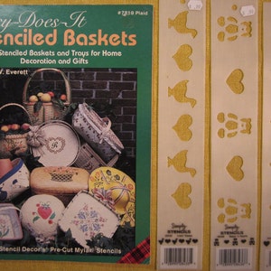 Easy Does It Stenciled Baskets,28 projects using stencils,3 stencil strips included,hearts,bears and hearts,ducks and hearts,geese