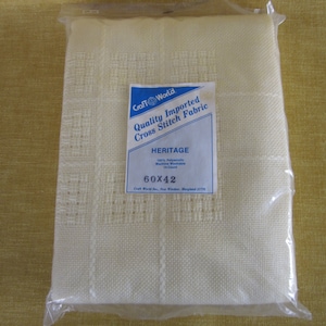 Heritage cream afghan,14 ct. ,60&quot;x42&quot;, cross stitch,embroidery,100% polyacrylic,machine washable