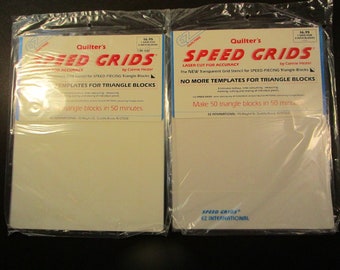 2 packs, 2" and 3" Quilter's Speed Grids template stencil for making triangle blocks, transparent