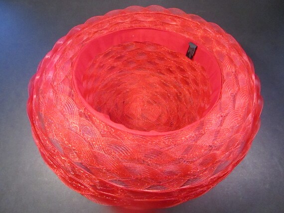 13" wide Red mesh light weight summer hat, 22 1/4… - image 5