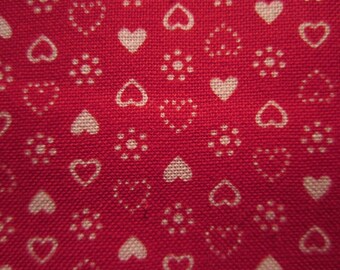 VIP Vintage Fabric, Red W/ White Hearts and Dots, by Yard, Qf23 - Etsy