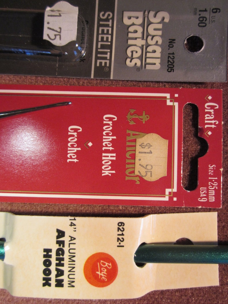 4 Crochet Hooks Boye 14 Aluminum Afghan Hook Susan Etsy