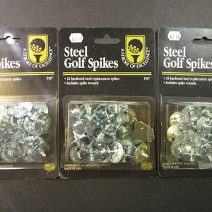 3 packs of 24 hardened Steel Golf replacement Spikes, Dorson made in USA, vintage stock