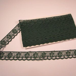 10 yds hunter green lace, 1 1/8&quot; wide, polyester washable