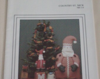 The Cornell Collection "Country St. Nick" NB-114 pattern 14" Santa,5" Santa,doll,vintage, Christmas