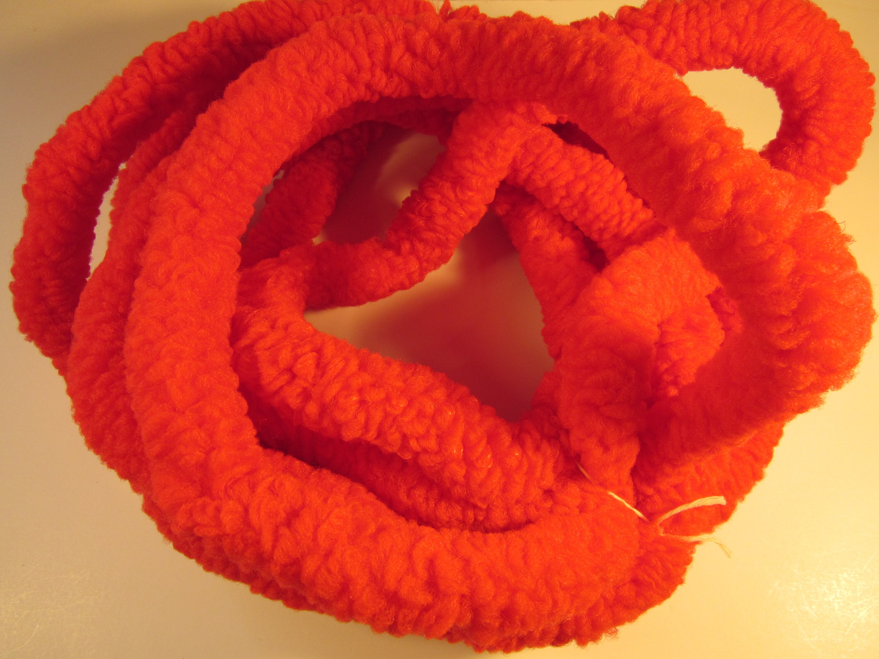6 yds bright red large loopy chenille 1.5 diameter for Etsy