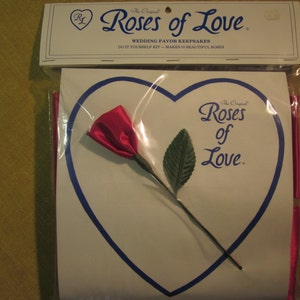 Roses of Love, wedding favor kit, 50 make yourself roses,red,made in Goldsboro NC image 1