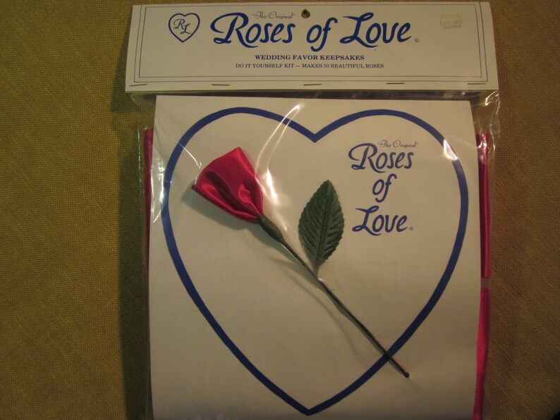 Roses of Love, wedding favor kit, 50 make yourself roses,red,made in Goldsboro NC image 1