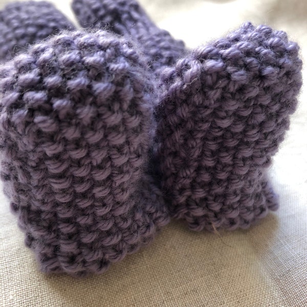 Extra Long Booties ~ Perfect For Babywearing / Sling Carried / *All* Babies! ~ Newborn / Very Small Babe ~  Lilac Yarn ~ Stretchy and Cosy