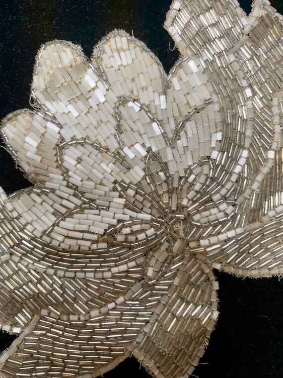 Antique Beadwork Dress Appliqué Gem