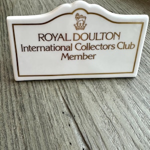 Letrero de exhibición de porcelana Royal Doulton para coleccionistas y comerciantes