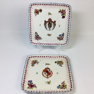 Pair of Antique Meissen France Choisy-Le-Roi  Meisse Plates France
