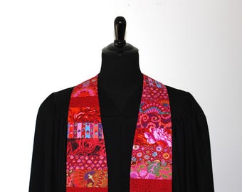 Clergy Stole, Joyful Red #275, Pastor Stole, Minister Stole, 54" Length, Vestments, Church