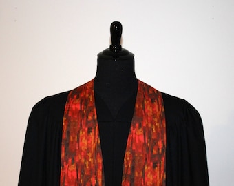 Clergy Stole, Red Autumn #146, Pastor Stole, Minister Stole, 54" Length, Pastor Gift, Vestments