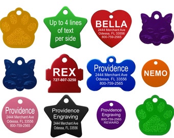 Custom Engraved Pet ID Tags for Dogs and Cats by Providence Engraving