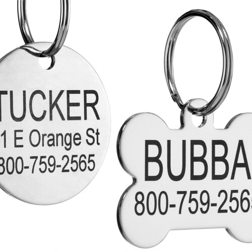 Stainless Steel Custom DEEP Engraved Pet ID Tags Personalized Etsy
