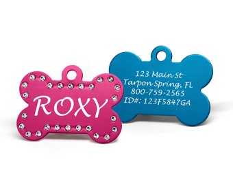 Swarovski Crystal Pet ID Tag – Personalized Engraved Dog Cat Tag
