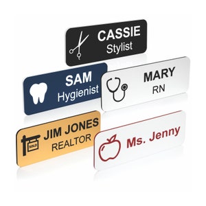Custom Name Tag with Industry Logo - Teacher, Realtor, Dental, Medical, Stylist ID Badge