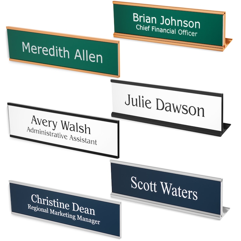 Custom Engraved Name Plates With Aluminum Holder. 2x8 Etsy