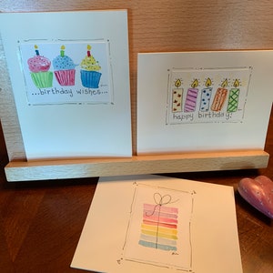 Birthday cards hand painted watercolor