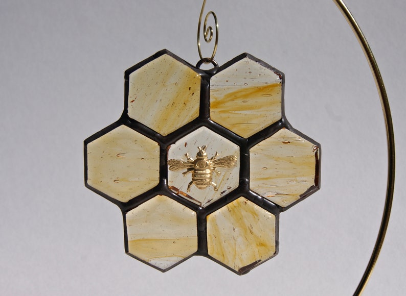 Stained Glass Bee Ornament or Sun Catcher image 5