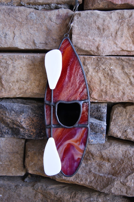 Stained Glass Kayak Ornament or Suncatcher
