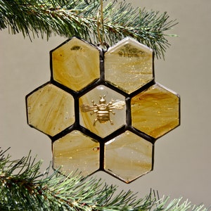 Stained Glass Bee Ornament or Sun Catcher image 3