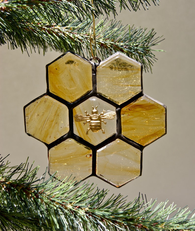 Stained Glass Bee Ornament or Sun Catcher image 3