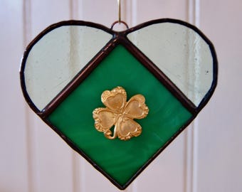 Stained Glass Shamrock Ornament or Sun Catcher