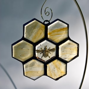 Stained Glass Bee Ornament or Sun Catcher image 7
