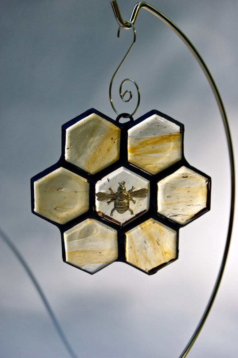 Stained Glass Bee Ornament or Sun Catcher image 7